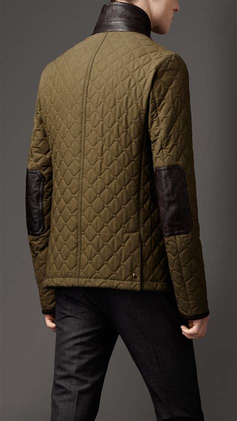 Burberry Green Logo Pattern Zip Jacket 